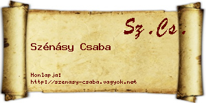 Szénásy Csaba névjegykártya