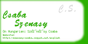 csaba szenasy business card